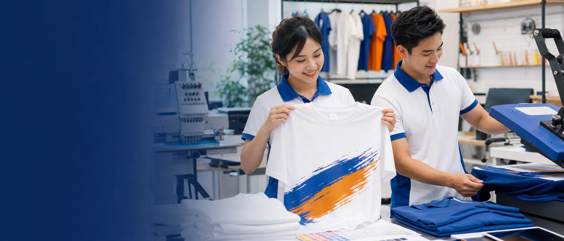 In áo thun đồng phục tại xưởng Nguyên Khang